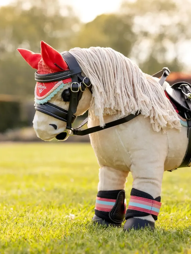 LeMieux Harlow Toy Pony Fly Hood in Coral Crush-1
