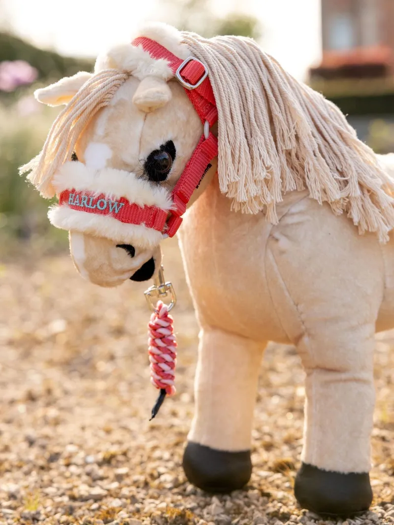 LeMieux Harlow Toy Pony Headcollar and Leadrope in Coral Crush-1