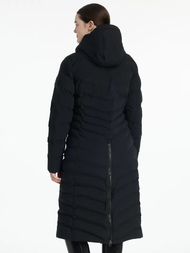 LeMieux Hayley Water Resistant Longline Puffer Coat in Black-4