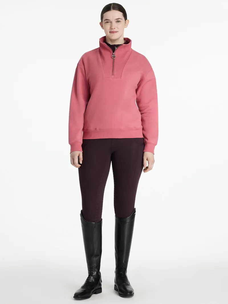 LeMieux Kiera Quarter Zip Sweatshirt Ladies in Cranberry-4