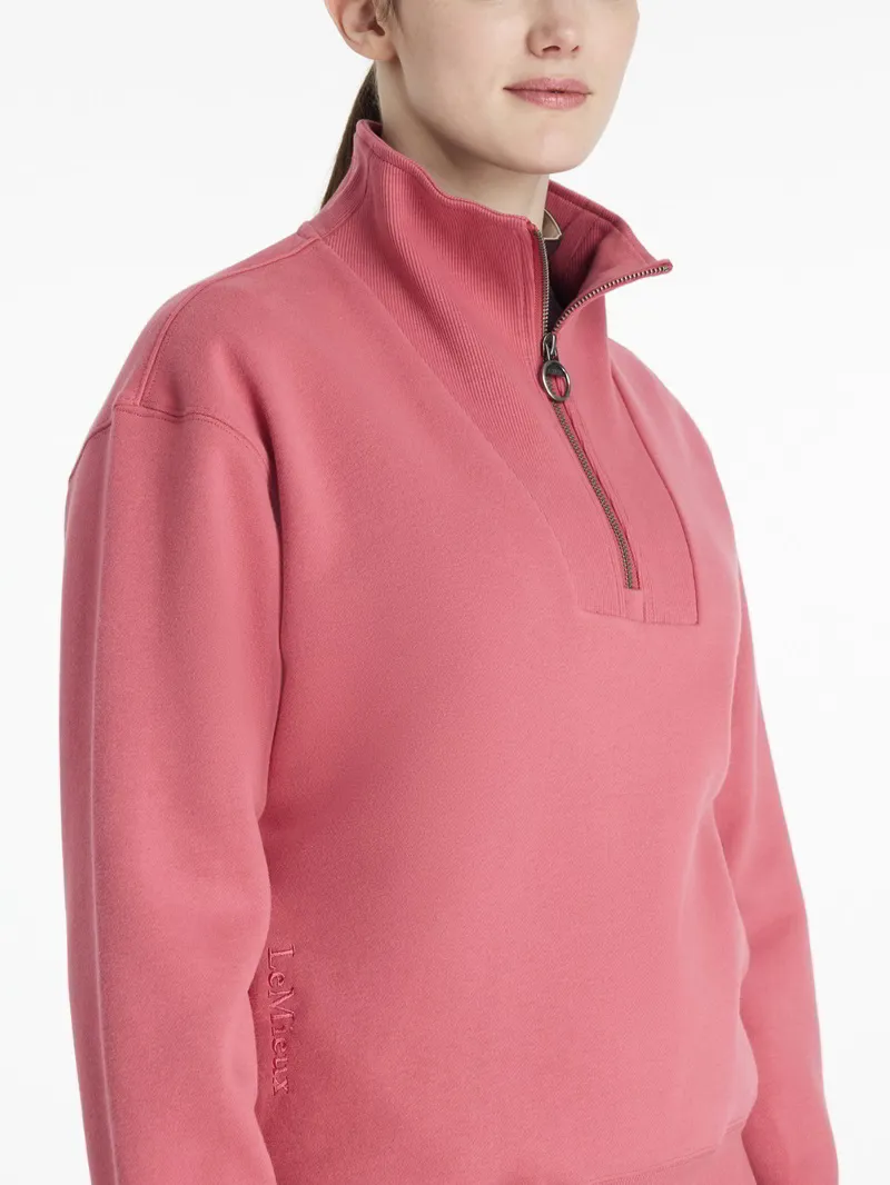 LeMieux Kiera Quarter Zip Sweatshirt Ladies in Cranberry-2