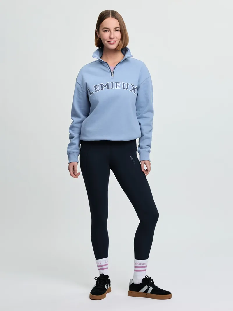 LeMieux Kelsie Quarter Neck Sweat Ladies in Powder Blue-2