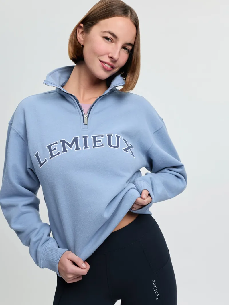 LeMieux Kelsie Quarter Neck Sweat Ladies in Powder Blue-5
