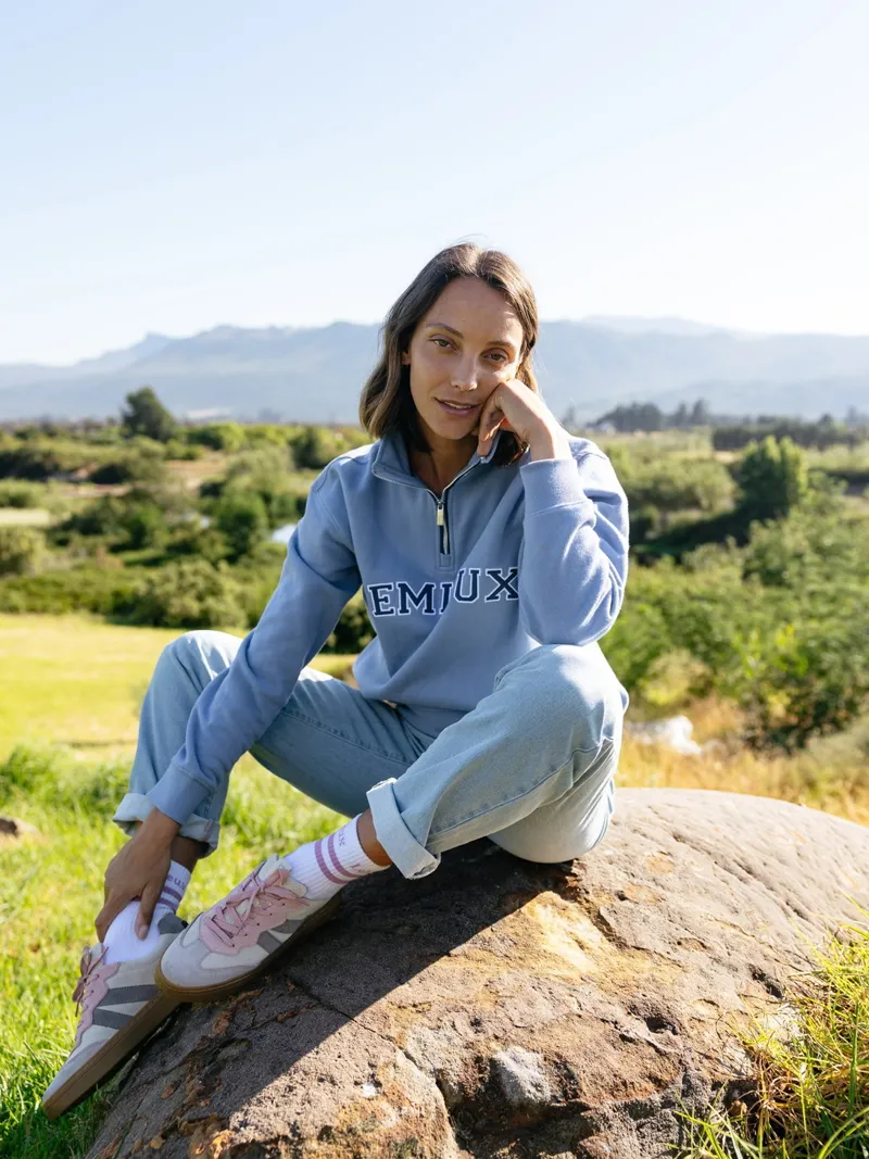 LeMieux Kelsie Quarter Neck Sweat Ladies in Powder Blue-6