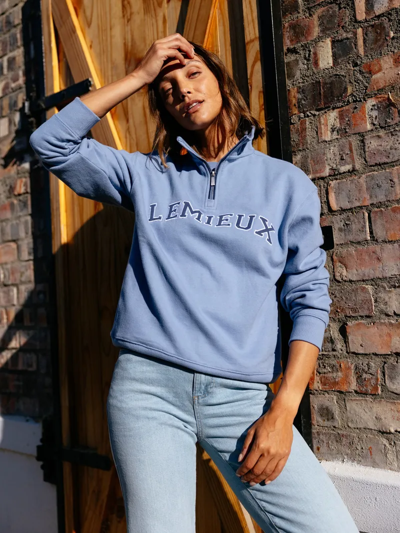 LeMieux Kelsie Quarter Neck Sweat Ladies in Powder Blue-7