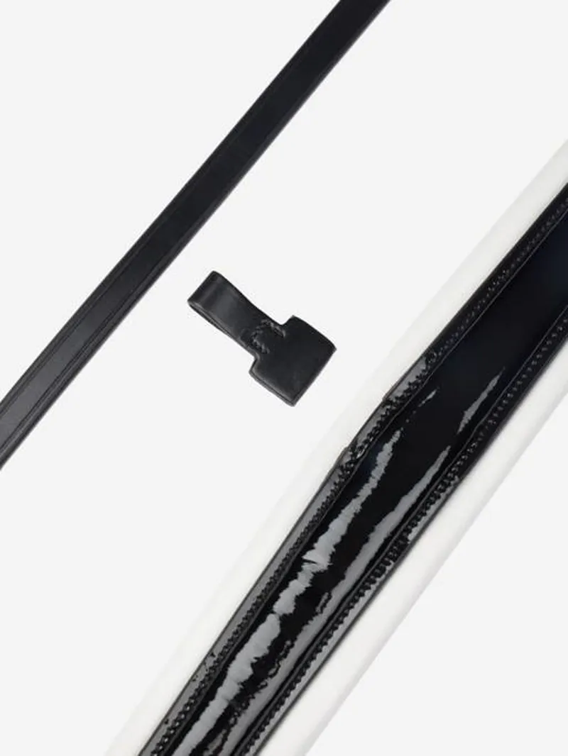 LeMieux Kudos Patent Dressage Bridle in Black and White-1