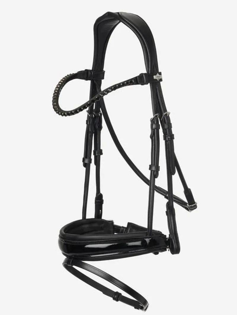 LeMieux Kudos Patent Dressage Bridle in Black-7