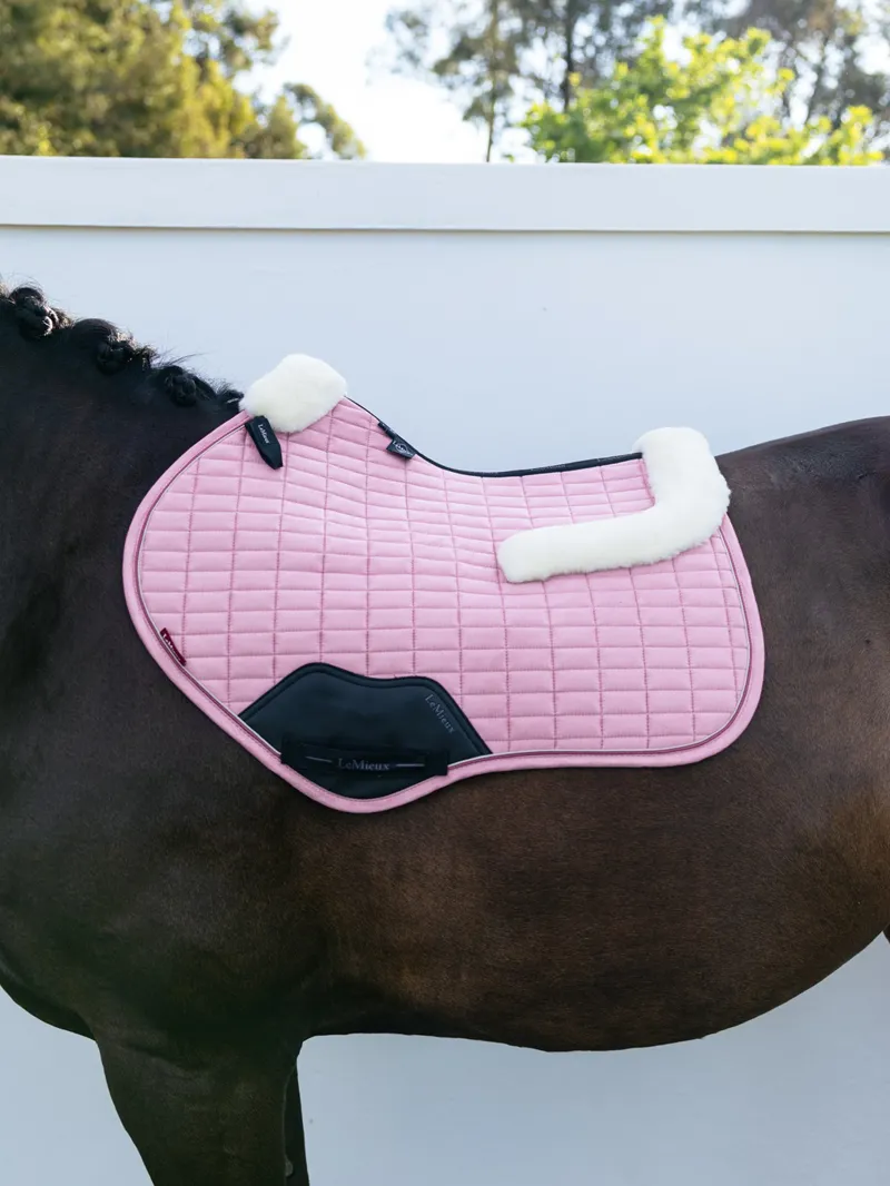 LeMieux Merino+ Suede Close Contact Square in Fondant-4