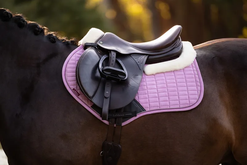 LeMieux Merino+ Suede Close Contact Square in Fondant-3