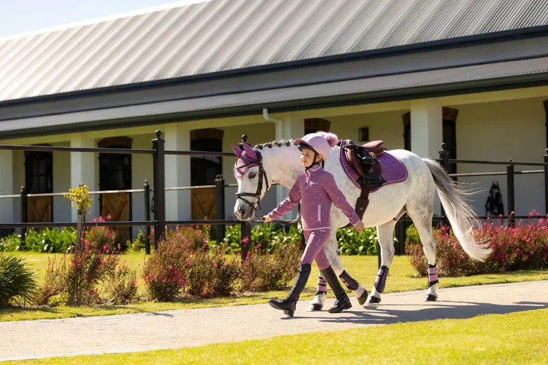 LeMieux Mini Suede Close Contact Square in Mallow-1