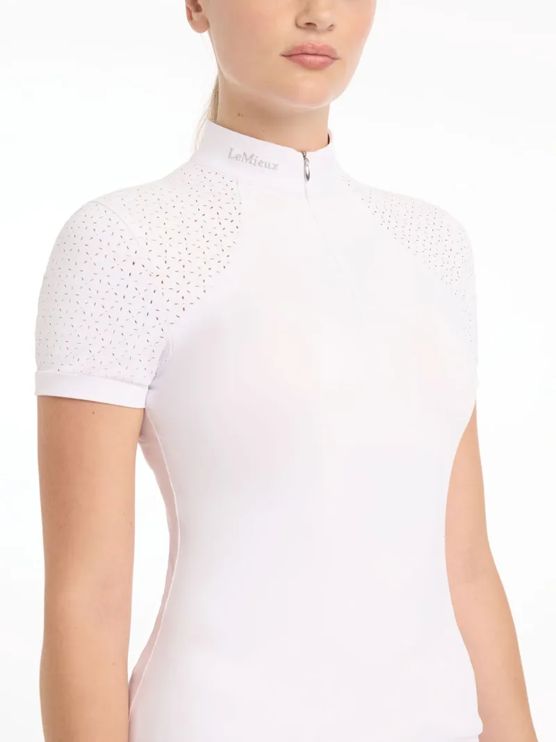 LeMieux Olivia Short Sleeve Show Shirt Ladies in White-1