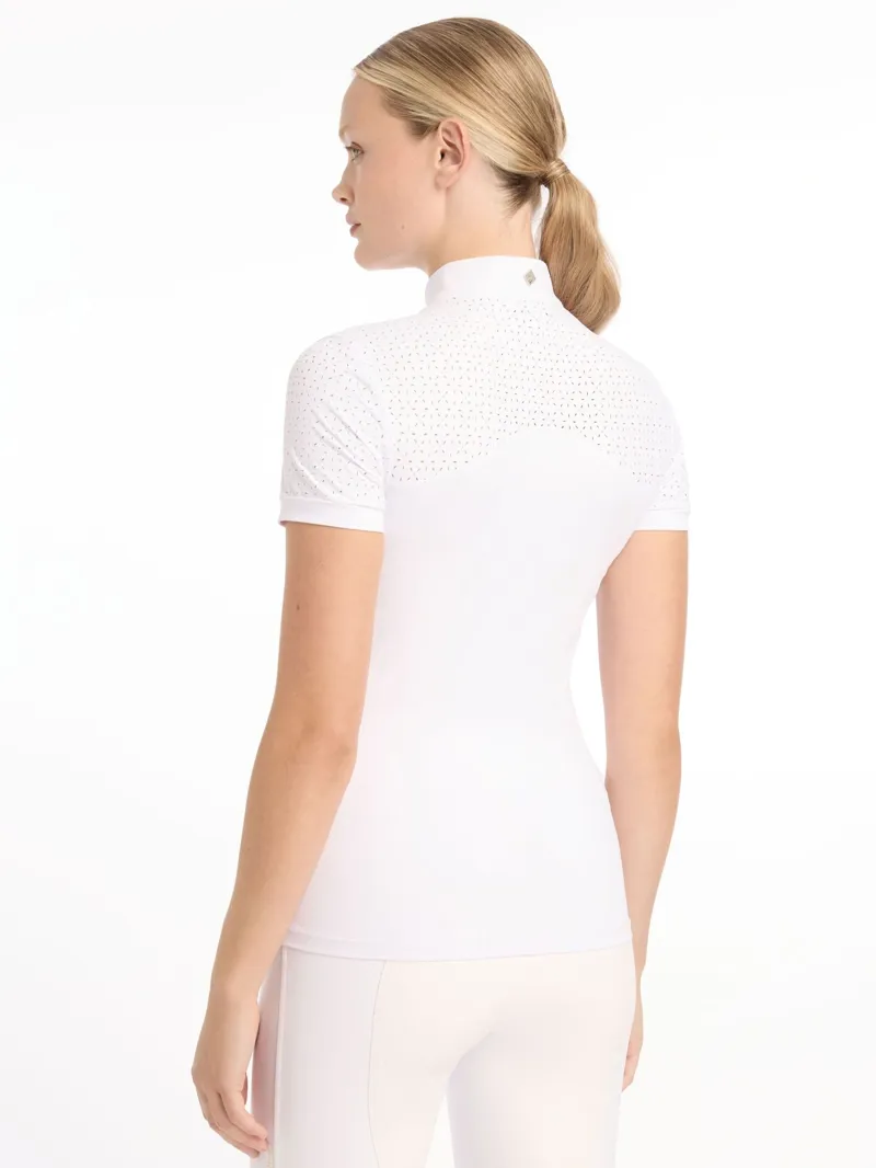 LeMieux Olivia Short Sleeve Show Shirt Ladies in White-2