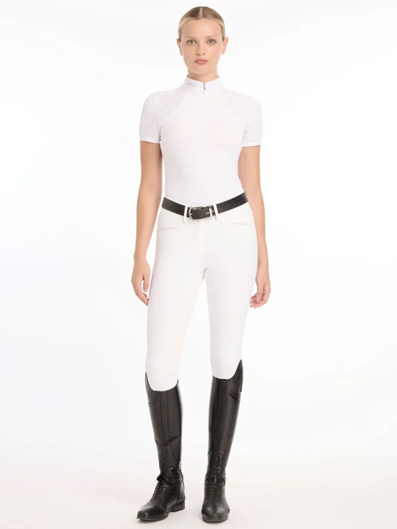 LeMieux Olivia Short Sleeve Show Shirt Ladies in White-3