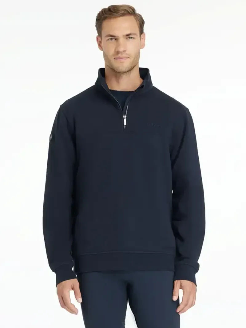 LeMieux Quarter Neck Sweatshirt Mens in Navy