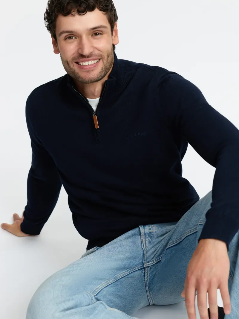 LeMieux Quarter Zip Knit Mens in Navy-3