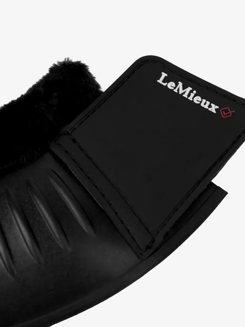 LeMieux Rubber Bell Boots with Fleece in Black-1