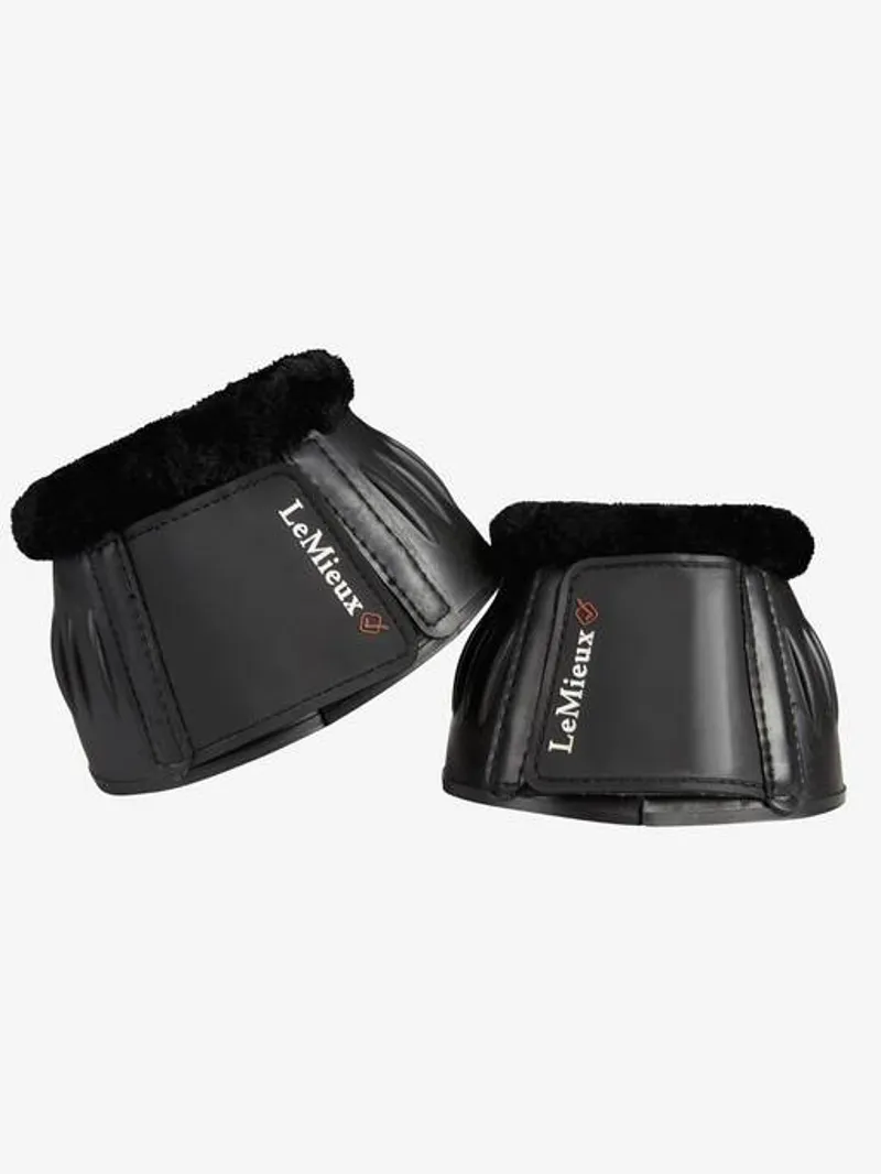LeMieux Rubber Bell Boots with Fleece in Black