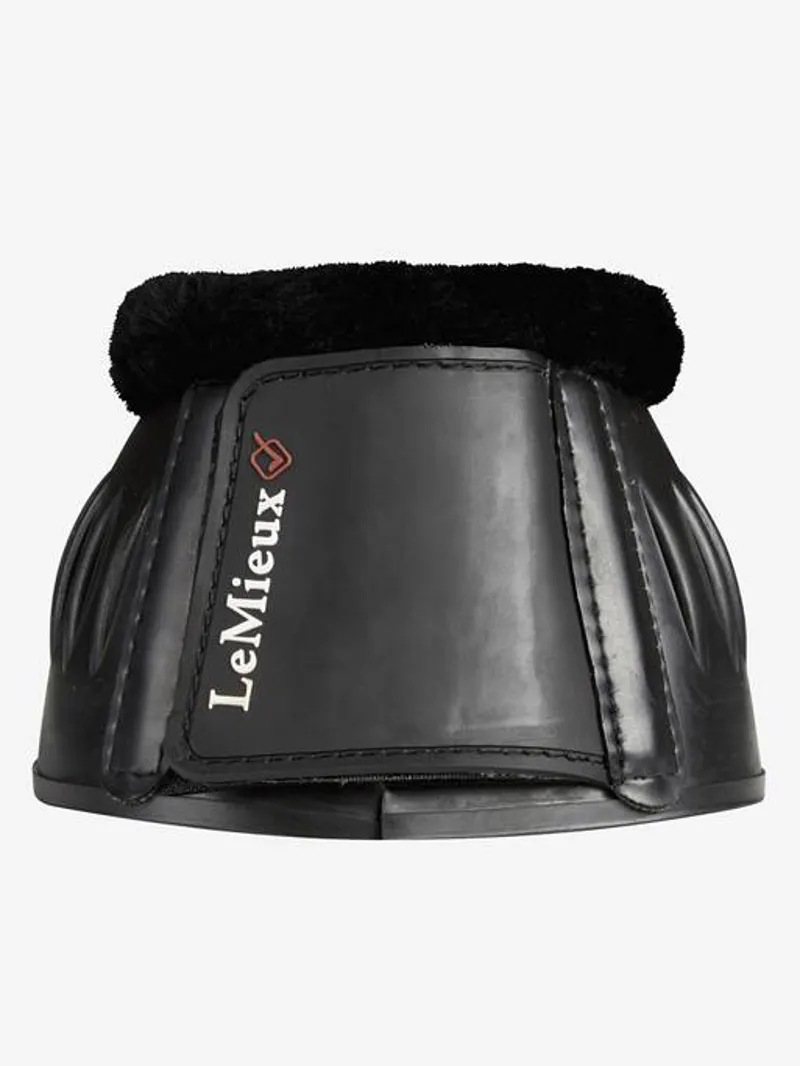 LeMieux Rubber Bell Boots with Fleece in Black-2