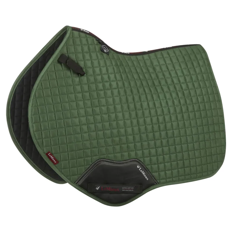 LeMieux Suede Close Contact Saddle Pad in Hunter Green