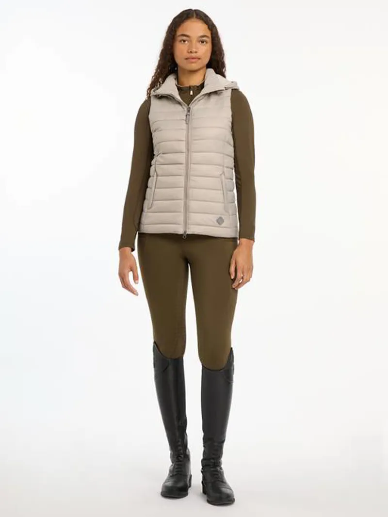LeMieux Tilly Hooded Puffer Gilet Ladies in Ash-1
