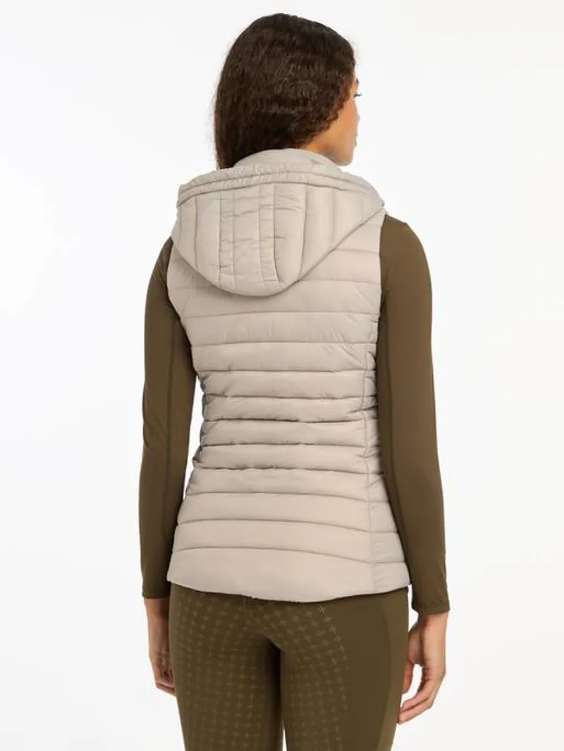 LeMieux Tilly Hooded Puffer Gilet Ladies in Ash-3