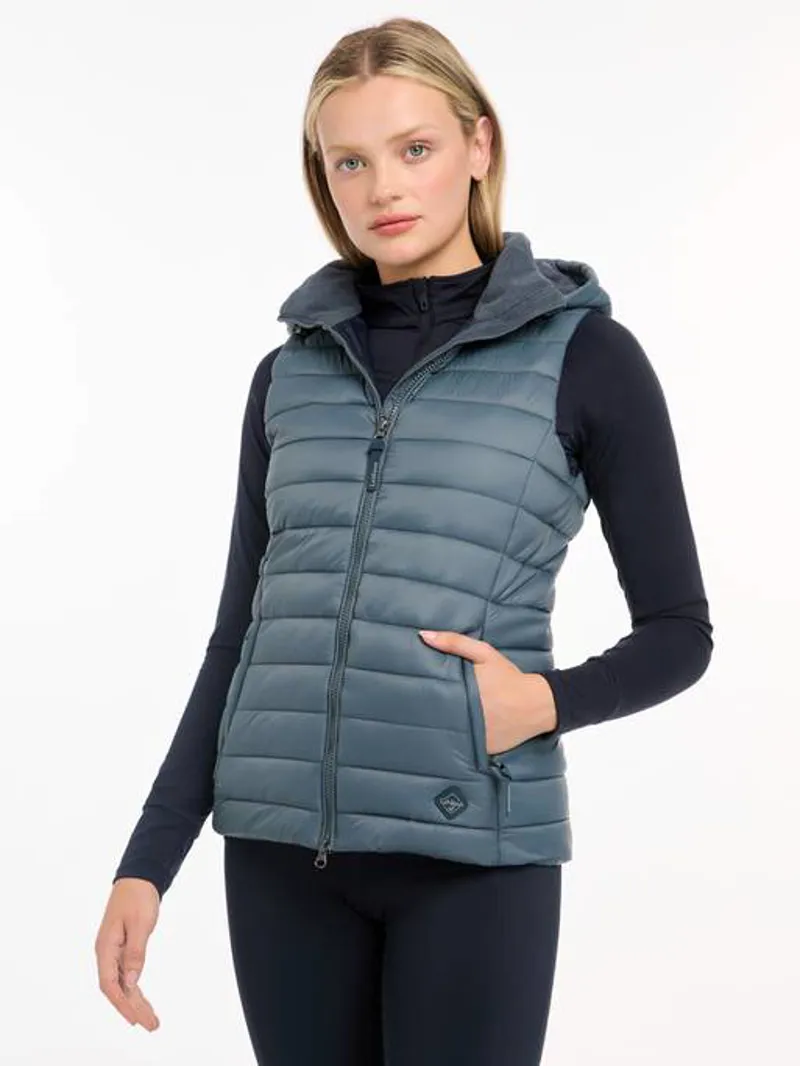 LeMieux Tilly Hooded Puffer Gilet Ladies in Petrol
