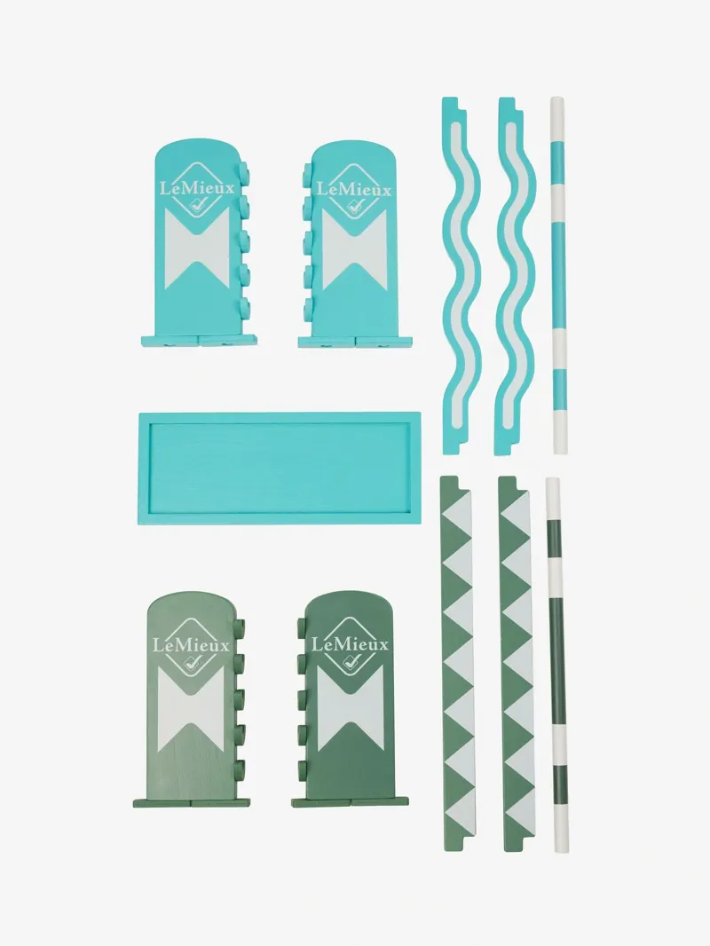 LeMieux Toy Pony Jump Set in Azure Sage and White-1