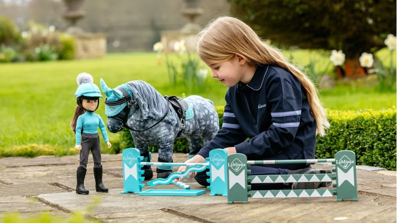 LeMieux Toy Pony Jump Set in Azure Sage and White-2