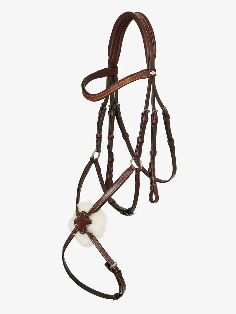 LeMieux Arika Grackle Bridle in Havana and Silver-2