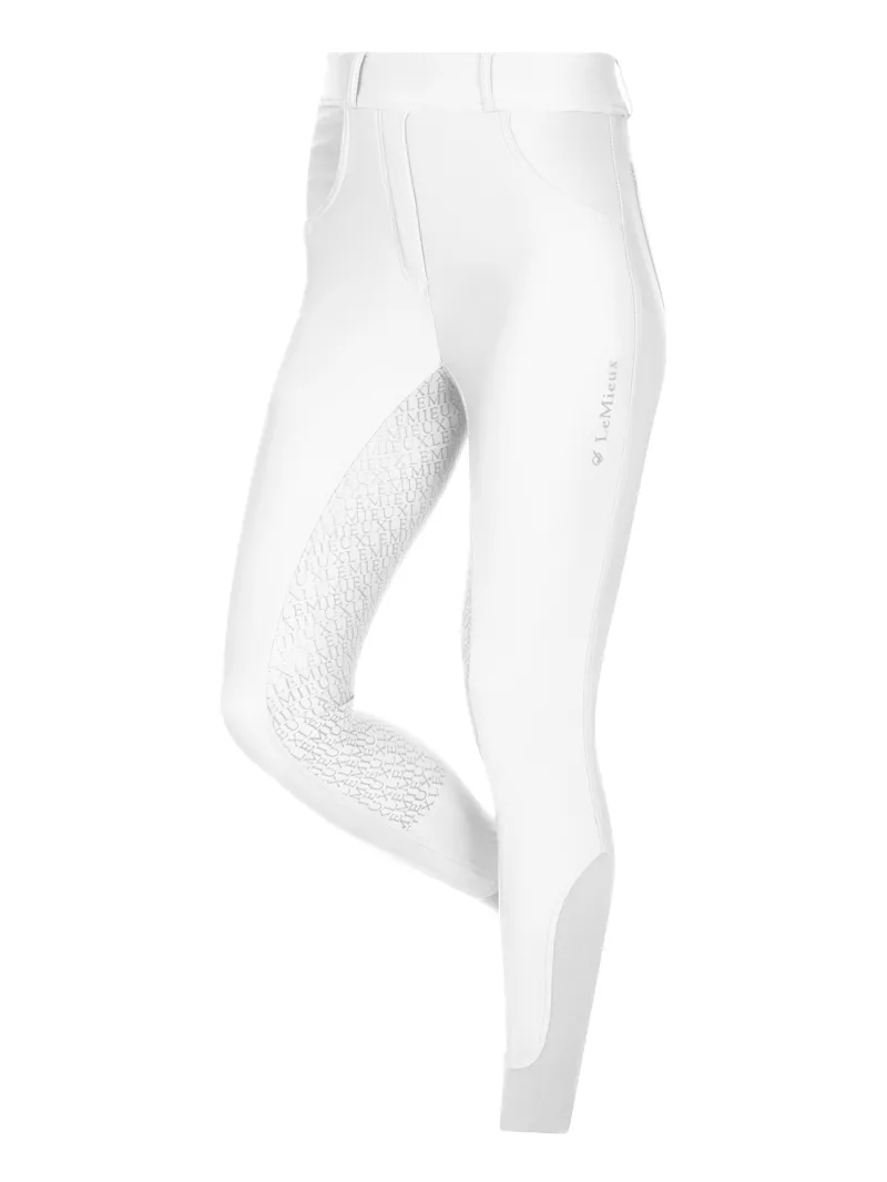 LeMieux Demi Pull On Full Seat Bregging Ladies in White-3