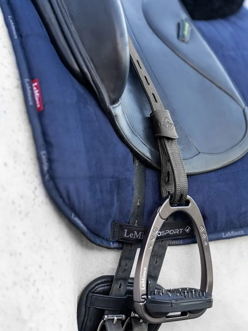 LeMieux Vector Close Contact Stirrup Leathers in Black-2