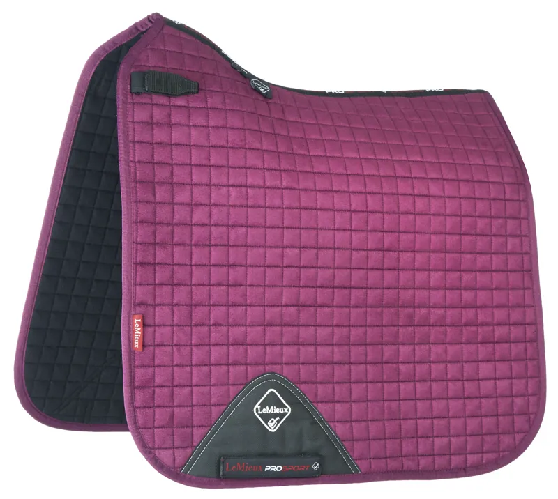 LeMieux ProSport Lustre Suede Dressage Square Large in Plum