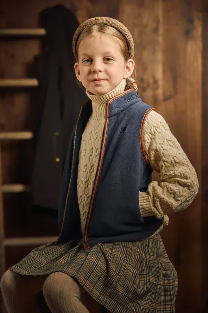 Holland Cooper Little Country Fleece Gilet in Ink Navy