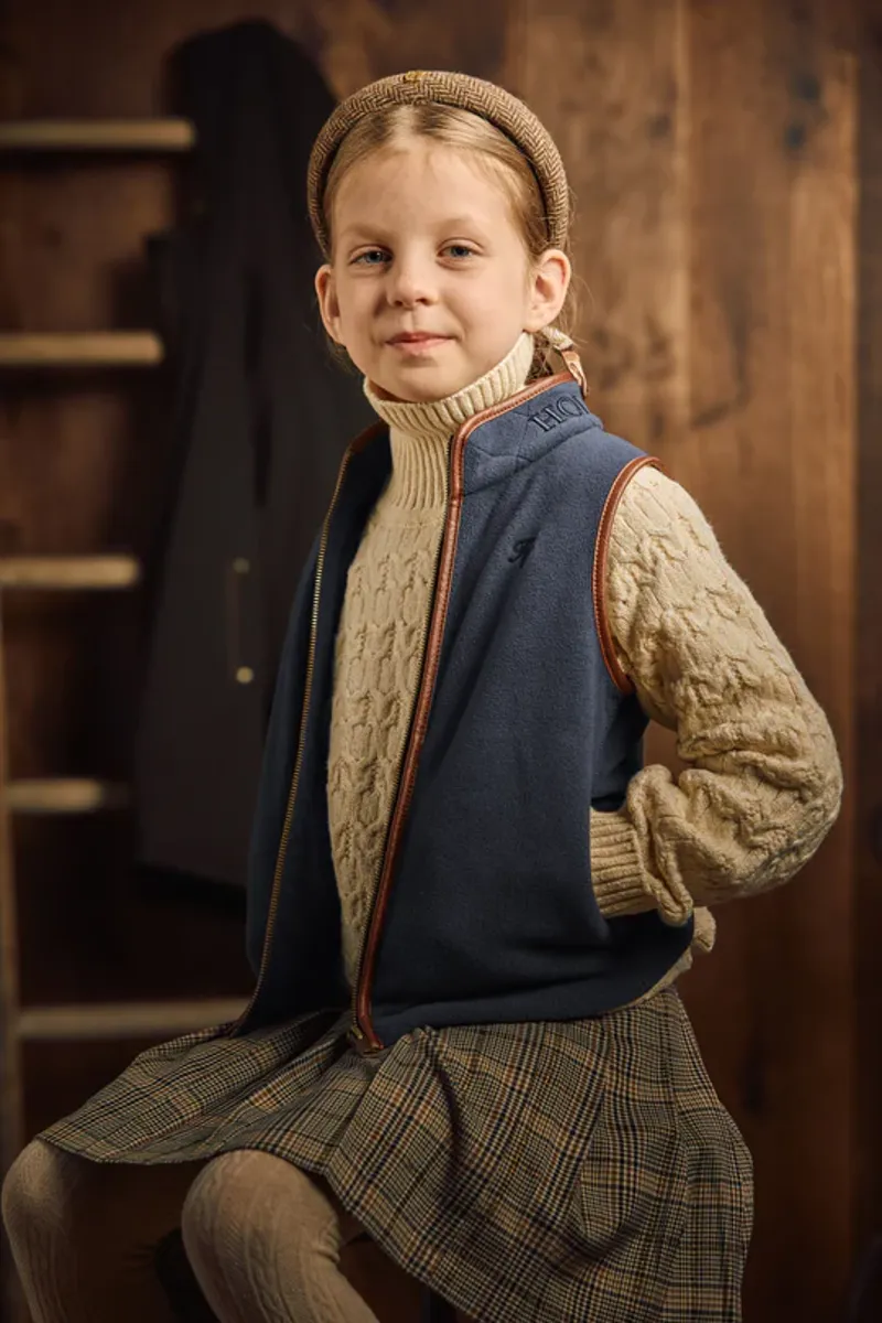 Holland Cooper Little Country Fleece Gilet in Ink Navy