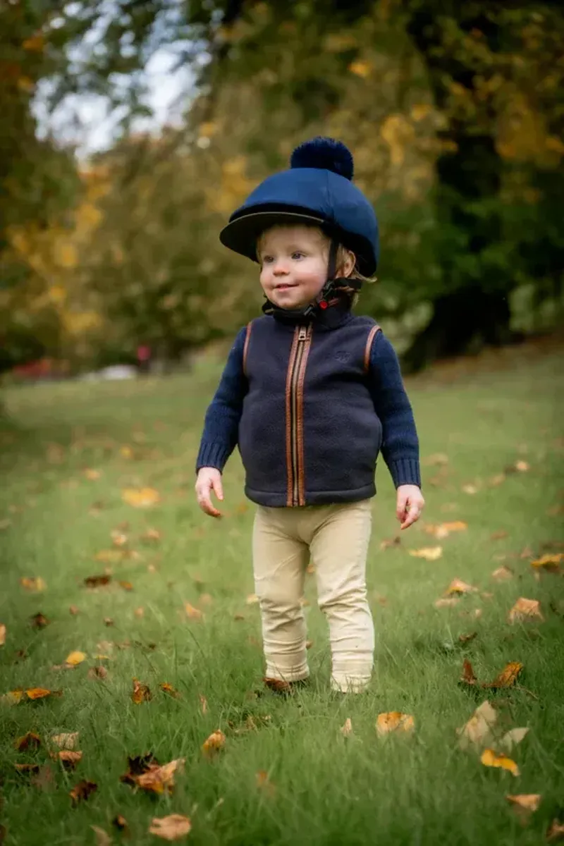 Holland Cooper Little Country Fleece Gilet in Ink Navy-4