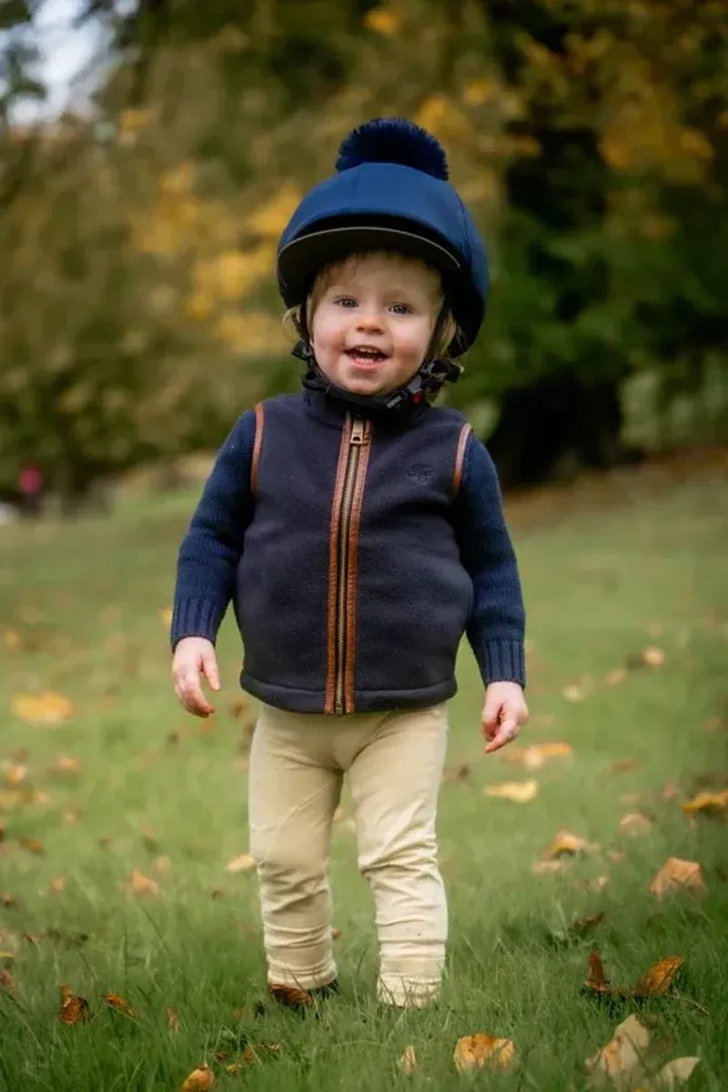 Holland Cooper Little Country Fleece Gilet in Ink Navy-6