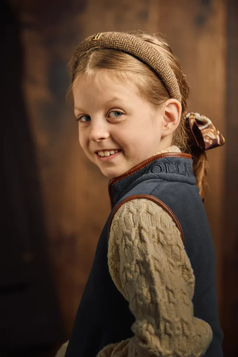 Holland Cooper Little Country Fleece Gilet in Ink Navy-6