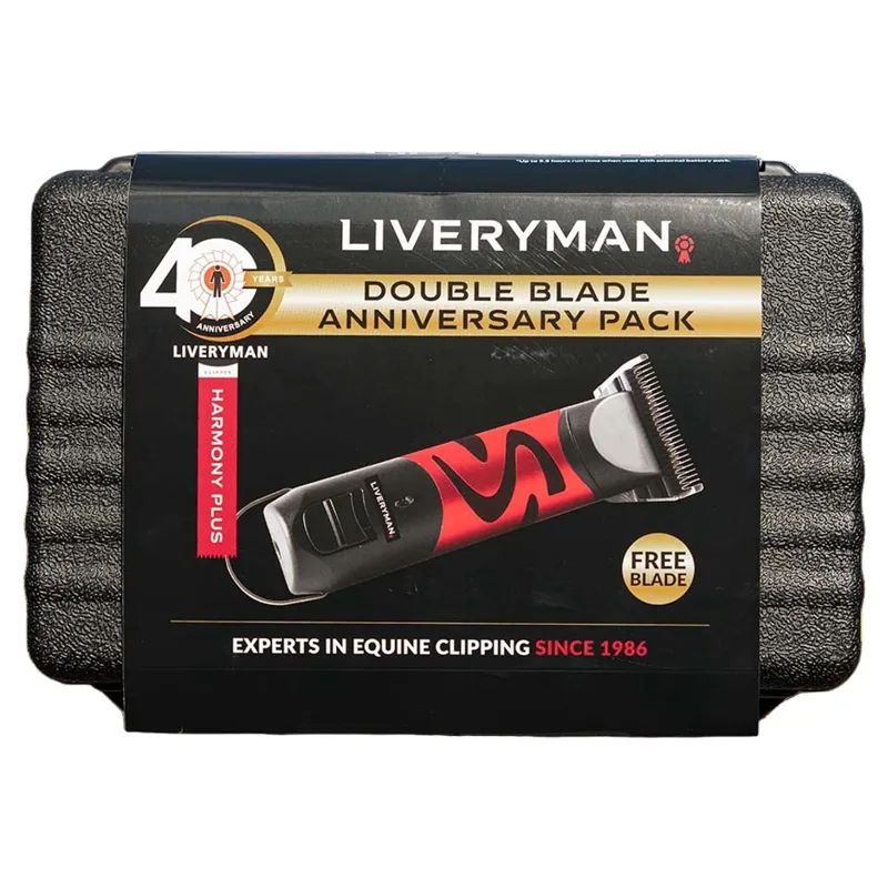 Liveryman Harmony Plus Cordless Horse Clipper Double Blade Pack