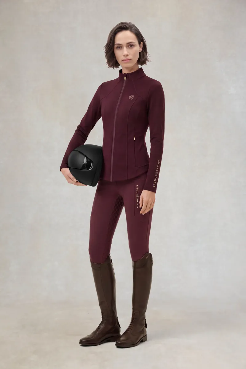 Holland Cooper Chiltern Zip Training Top Ladies in Mulberry-3