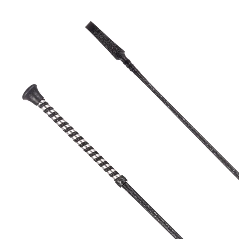 Country Direct Lurex Braided Riding Whip in Black