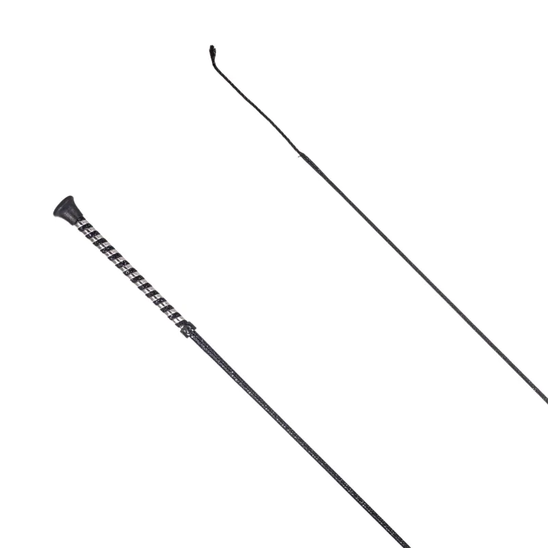 Country Direct Lurex Braided Dressage Whip in Black 110cm