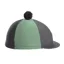 Hy Equestrian Two Tone Lycra Bobble Hat Silk in Black/Green - WEB EXCLUSIVE