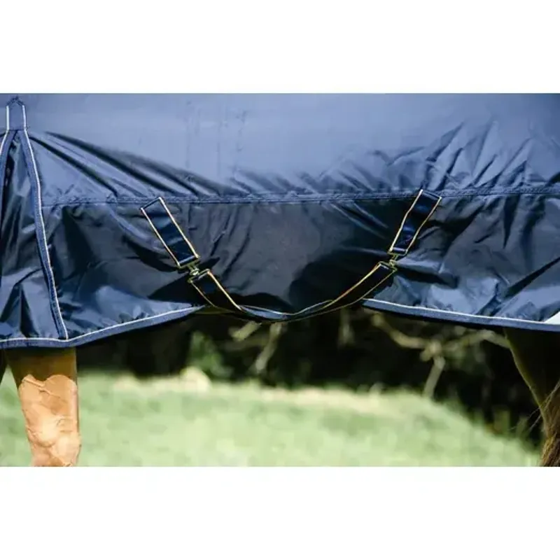 Mackey Wicklow Turnout Rug 100g in Navy and Gold-3