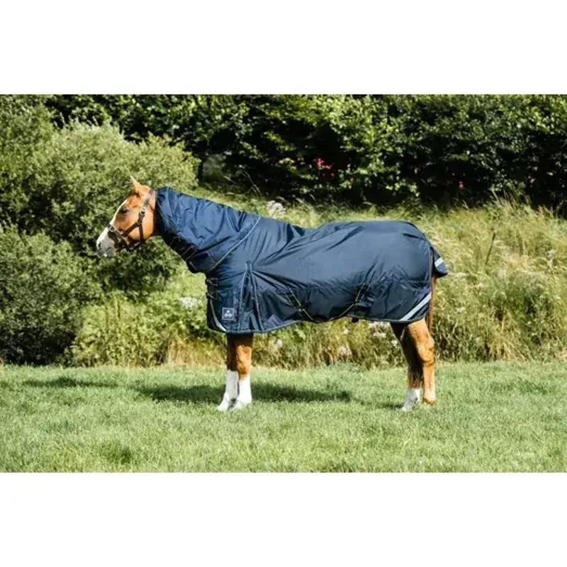 Mackey Wicklow Turnout Rug 100g in Navy and Gold-2