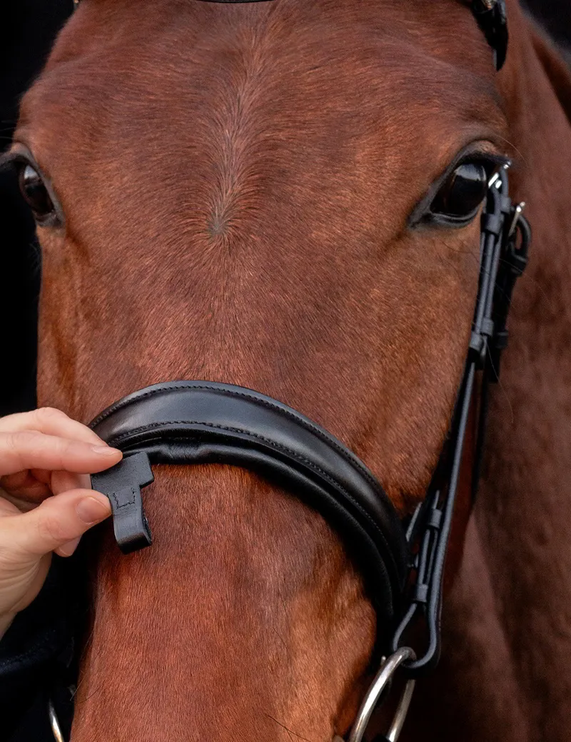 Schockemohle Malaga Flash Bridle in Black and Grey-2