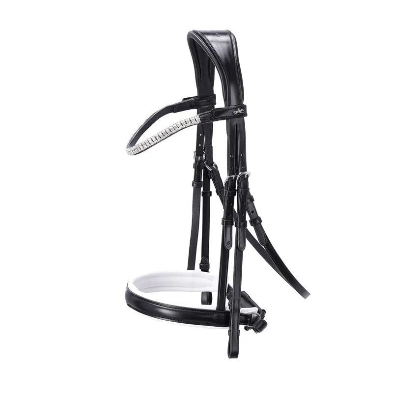 Schockemohle Malaga Flash Bridle in Black and White-2