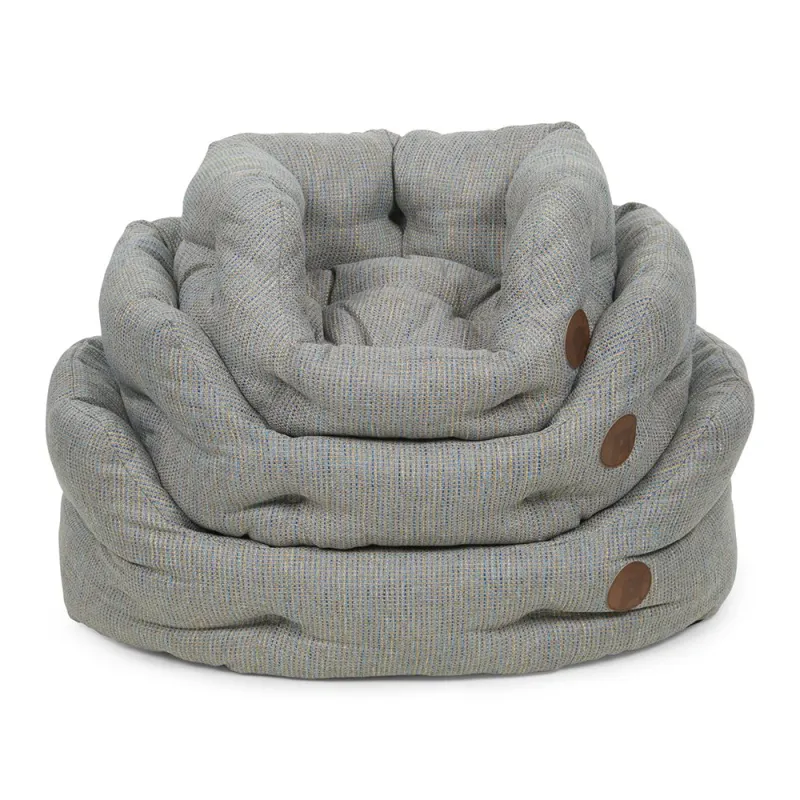Petface Meadow Weave High Oval Dog Bed in Grey-6