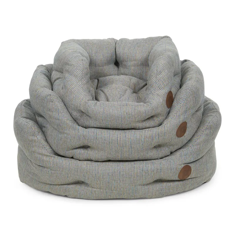 Petface Meadow Weave High Oval Dog Bed in Grey-5