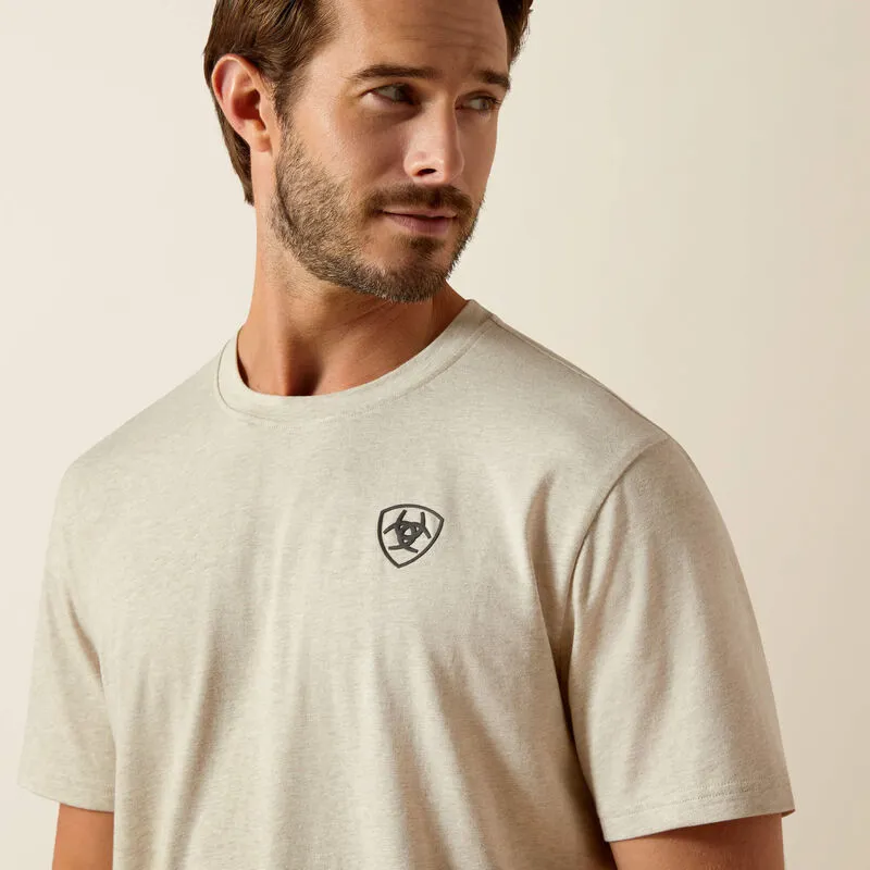 Ariat BV Logo T-Shirt Mens in Khaki Heather-2