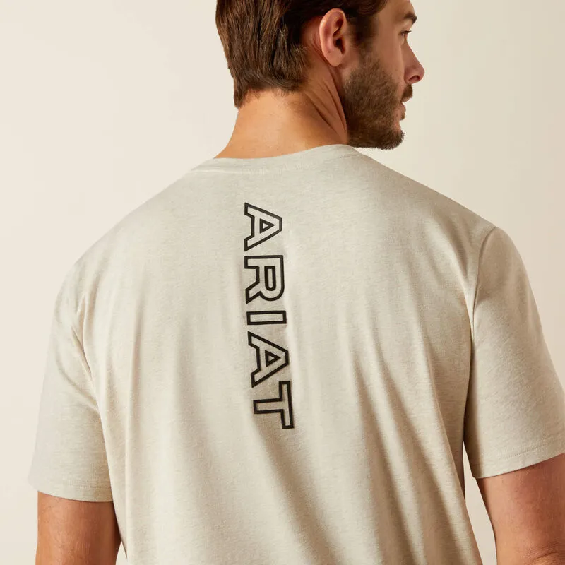 Ariat BV Logo T-Shirt Mens in Khaki Heather-3